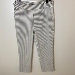 Hilary Radley Black and White Striped Chinos